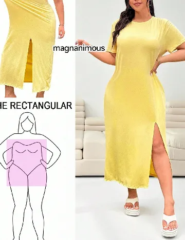 Rochie lunga SHEIN CURVE, galben