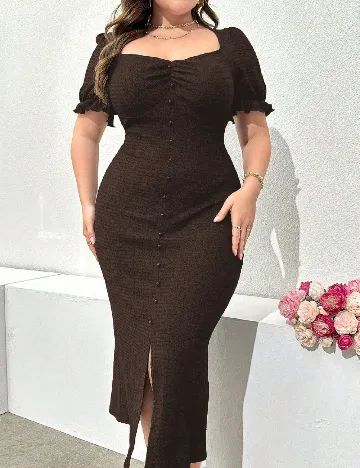 Rochie medie SHEIN CURVE, maro