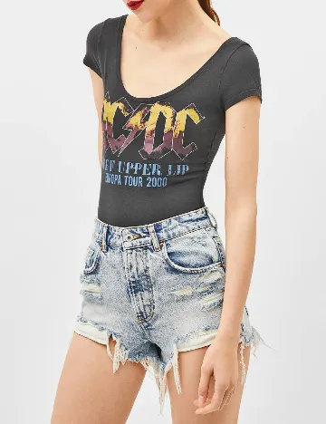 Body Bershka, gri inchis