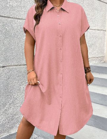 Rochie scurta SHEIN CURVE, roz