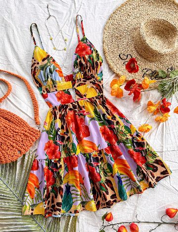 Rochie scurta SHEIN CURVE, mix culori