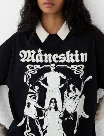 Tricou Oversize Bershka, negru