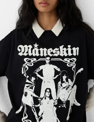 Tricou Oversize Bershka, negru