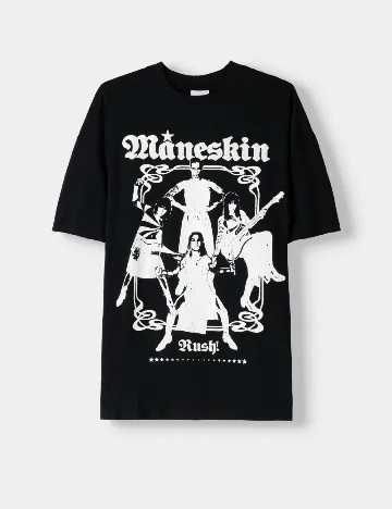 Tricou Oversize Bershka, negru