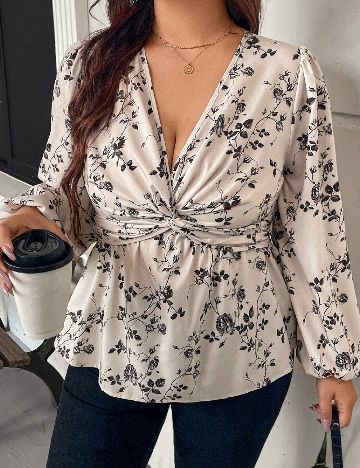 Bluza SHEIN CURVE, ecru