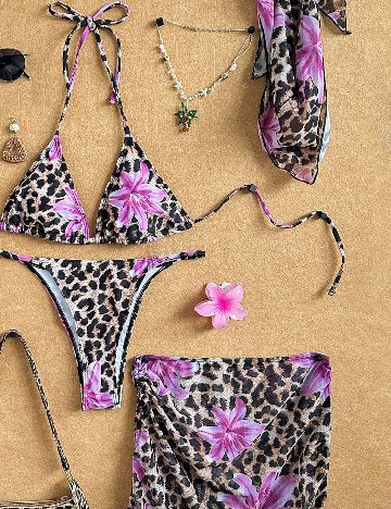 Costum de baie SHEIN, animal print