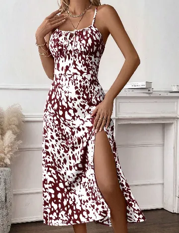 Rochie medie SHEIN, alb/maro