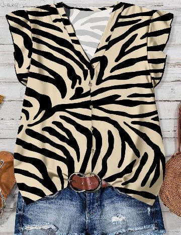 Bluza SHEIN, negru/crem