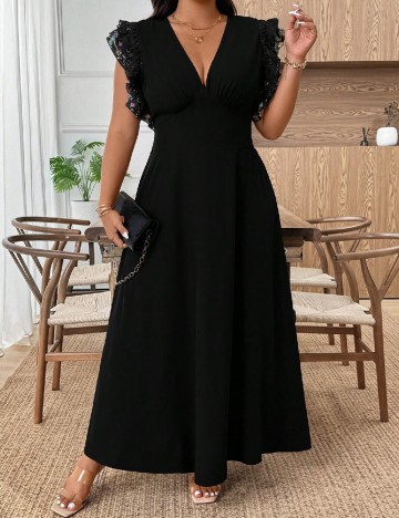 Rochie lunga SHEIN CURVE, negru