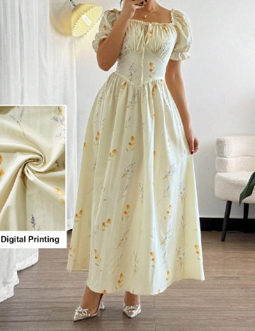 Rochie lunga SHEIN, crem