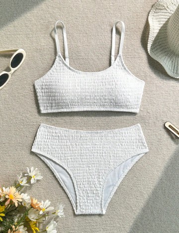 Costum de baie Shein Kids, alb