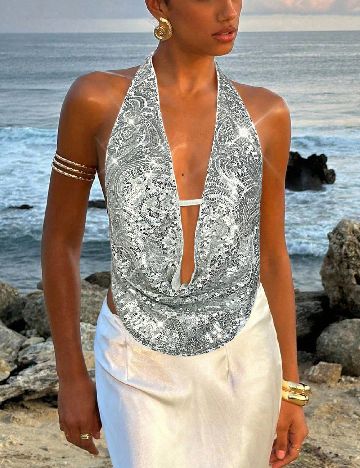Top SHEIN, argintiu