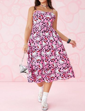 Rochie medie SHEIN CURVE, roz
