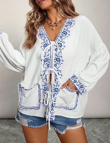 Bluza SHEIN CURVE, alb