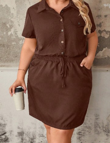 Rochie scurta SHEIN CURVE, maro