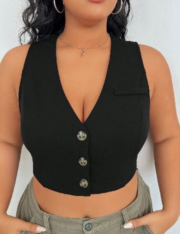 Top SHEIN CURVE, negru