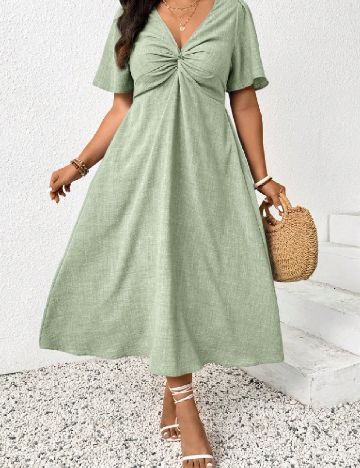 Rochie medie SHEIN CURVE, verde