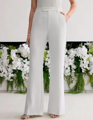 Pantaloni MOTF, alb