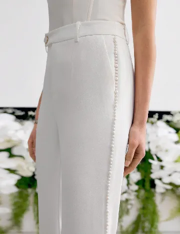 Pantaloni MOTF, alb