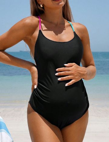 Costum de baie SHEIN Maternity, negru