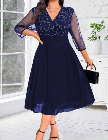 Rochie medie SHEIN CURVE, bleumarin