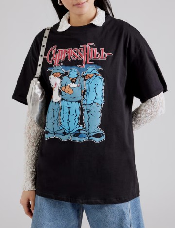 Tricou Oversize Bershka, negru