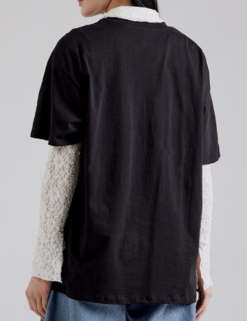 Tricou Oversize Bershka, negru