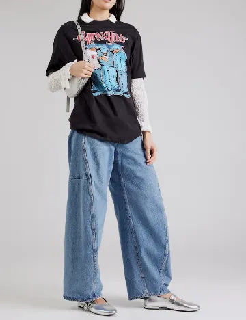 Tricou Oversize Bershka, negru