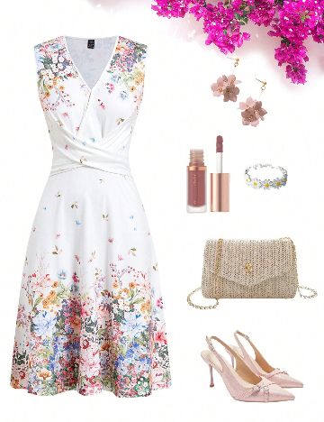 Rochie medie SHEIN, floral print