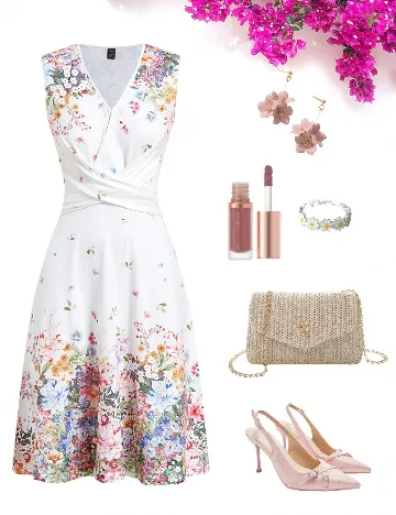 Rochie medie SHEIN, floral print