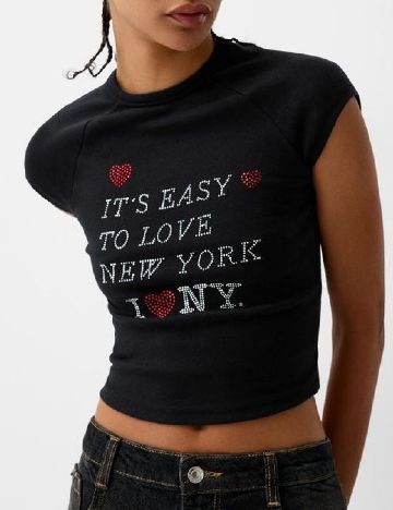 Top Bershka, negru