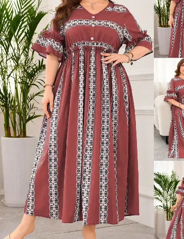 Rochie lunga SHEIN CURVE, maro