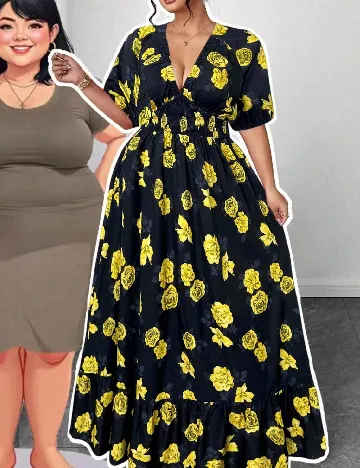 Rochie lunga SHEIN CURVE, negru