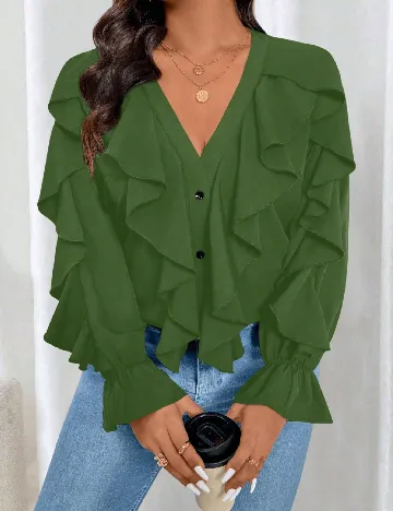 Bluza SHEIN CURVE, verde
