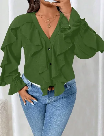 Bluza SHEIN CURVE, verde