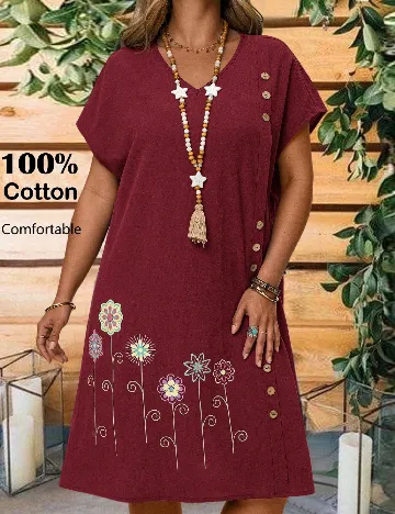 Rochie medie Emery Rose Curve, visiniu