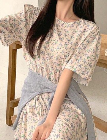 Rochie lunga Dazy, crem