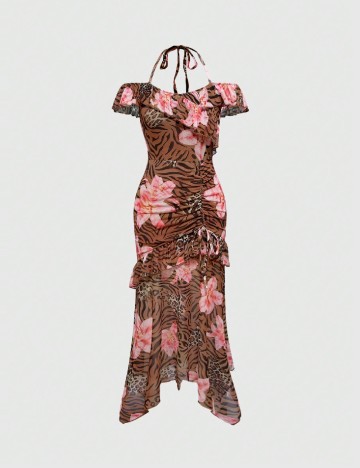 Rochie medie Romwe, mix culori