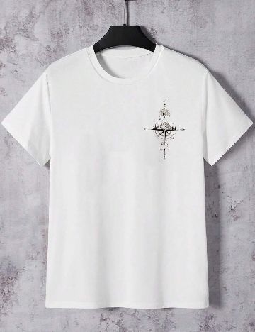 Tricou SHEIN Plus Size Men, alb