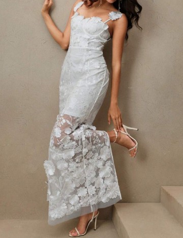 Rochie lunga Anewsta, alb