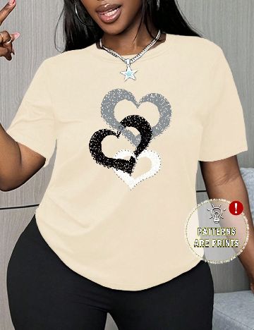 Tricou SHEIN CURVE, crem