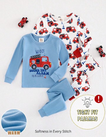 Set pijamale 2 bucati Cozy Pixies, mix culori