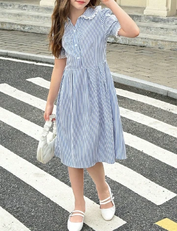 Rochie Shein Kids, albastru/alb