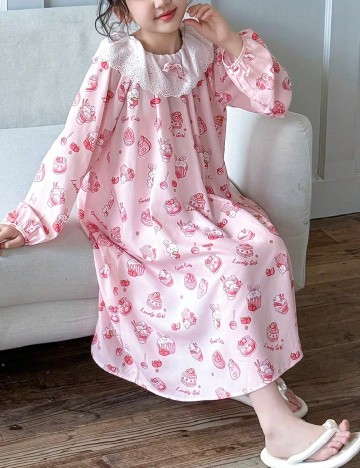 Rochie de noapte Shein Kids, roz
