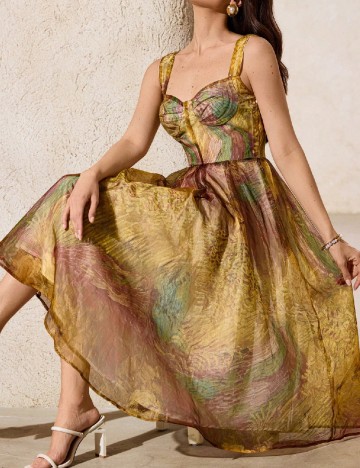 Rochie medie Aveloria, verde