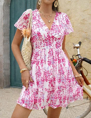Rochie scurta SHEIN, floral print