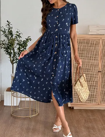Rochie medie Emery Rose, bleumarin