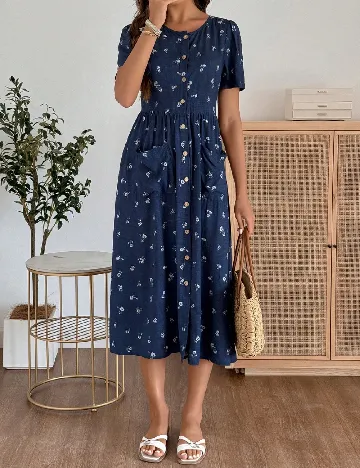 Rochie medie Emery Rose, bleumarin
