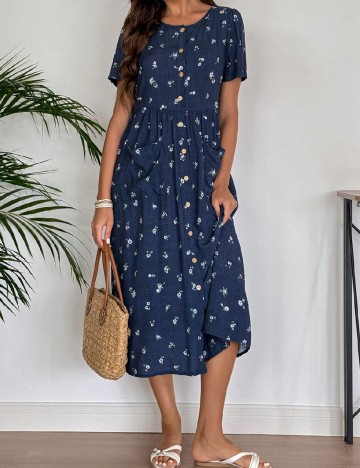 Rochie medie Emery Rose, bleumarin