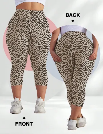 Pantaloni trei sferturi SHEIN CURVE, animal print